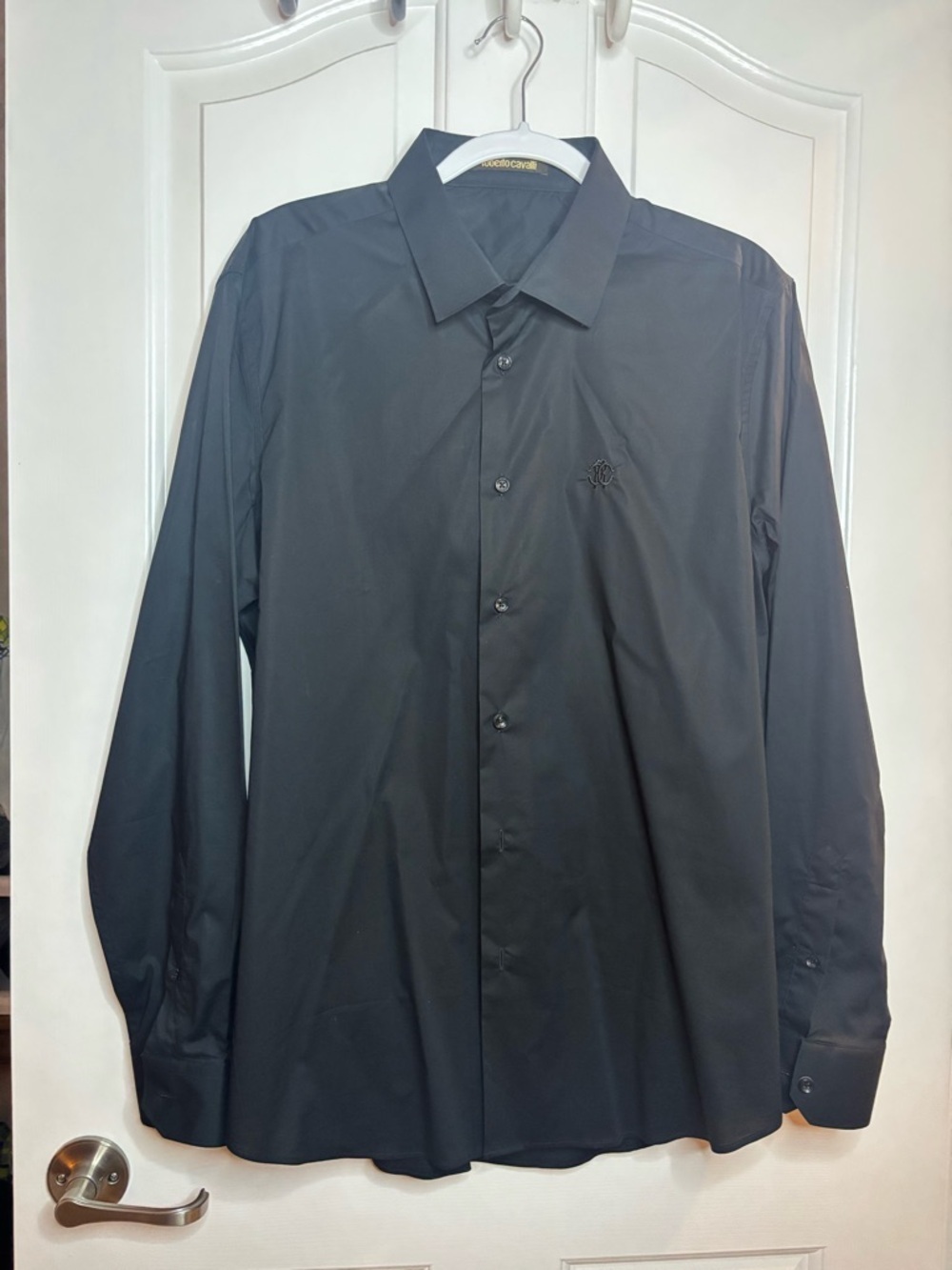 Roberto Cavalli Black Long-Sleeve Dress Shirt